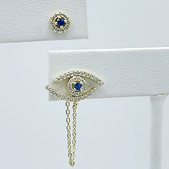 Evil Eye Earrings (925) SOLD INDIVIDUALLY - Picture 1 of 2